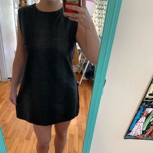 Olivaceous black snakeskin mini dress